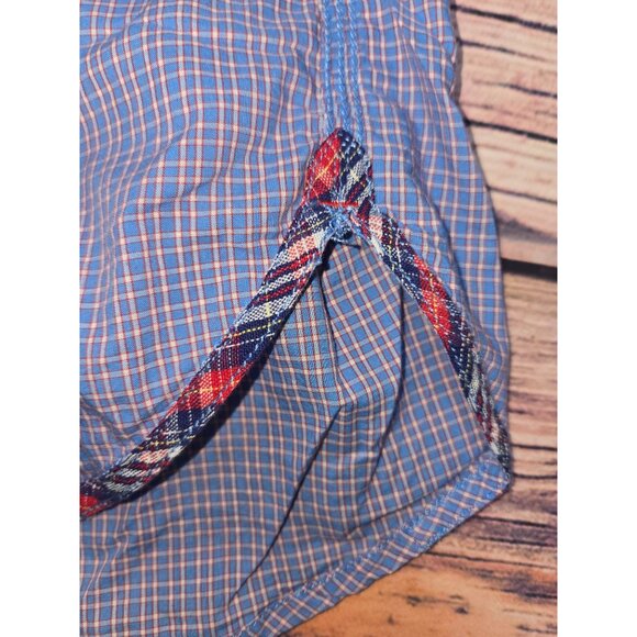 Robert Graham Mens Tailored Fit Blue Plaid Shirt Medium - Picture 7 of 13